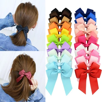 

20pcs Boutique Hair Accessories High Quality Solid Grosgrain Ribbons Hair Bow With Alligator Hair Clip For Girls Wholesale