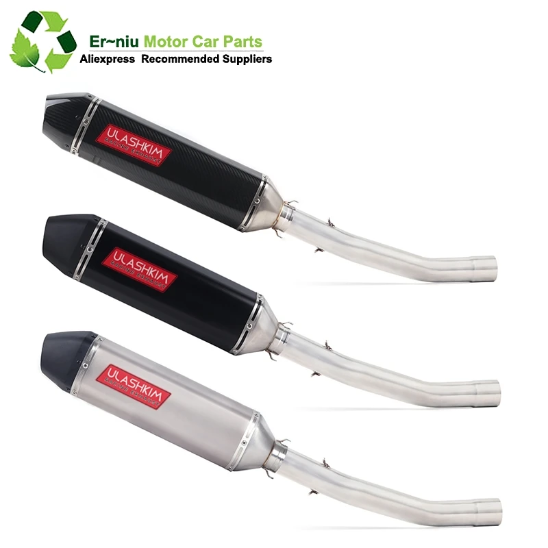 

ZX6R ZX-6R Motorcycle Exhaust Full system middle bend pipe + Muffler Slip-on for Kawasaki ZX-6R ZX6R 2008 to 2014