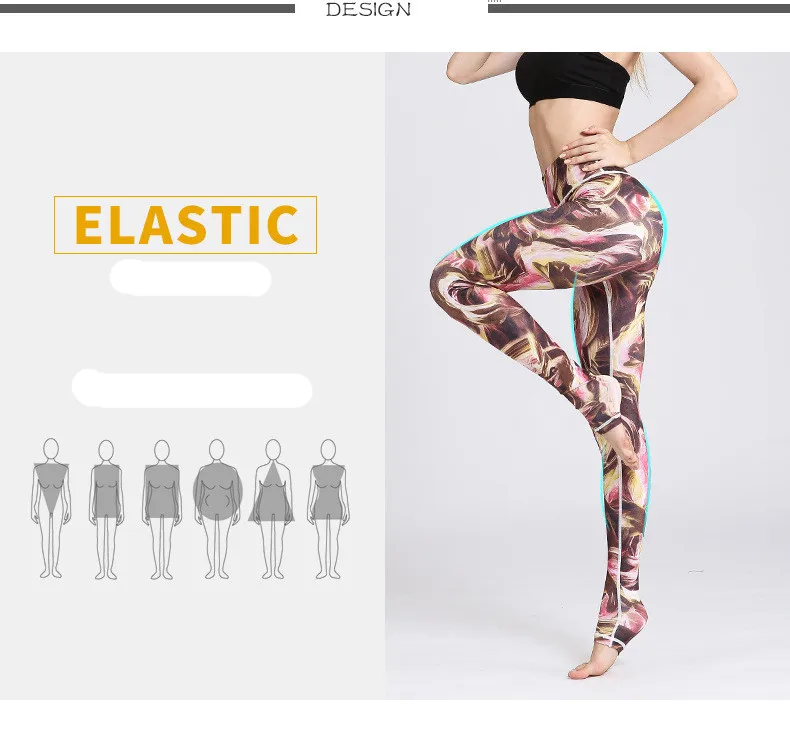 Очень длинные леггинсы для фитнеса для йоги с принтом, Женская высокая талия спортивная одежда, женские спортивные штаны для занятий йогой