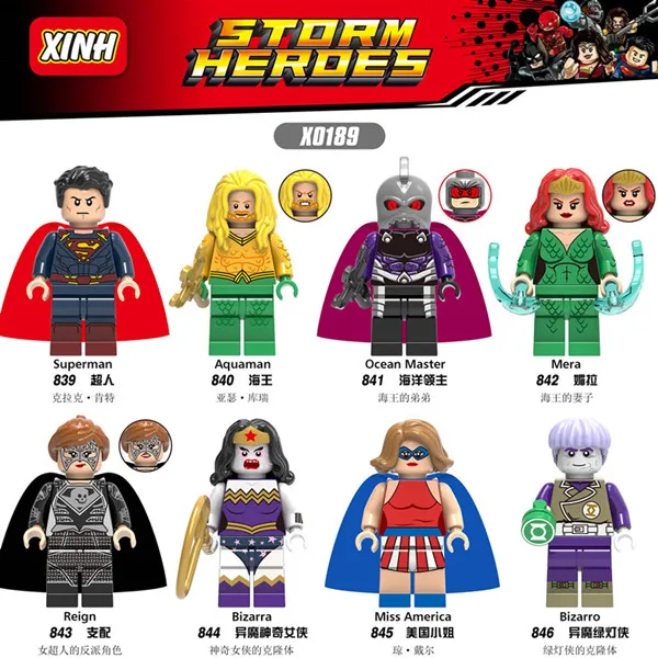 

40pcs Building Blocks Super Heroes Superman Aquaman Ocean Master Mera Reign Model Collection Toys For Children X0189