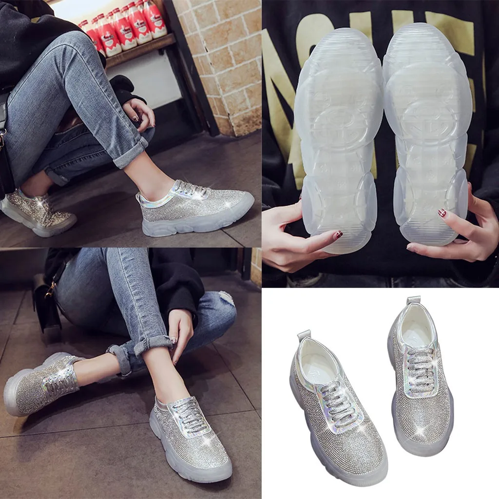 

Crystal women casual shoes and sneakers Sports Transparent running shoes women outdoor women sneakers sport zapatillas mujer #G4