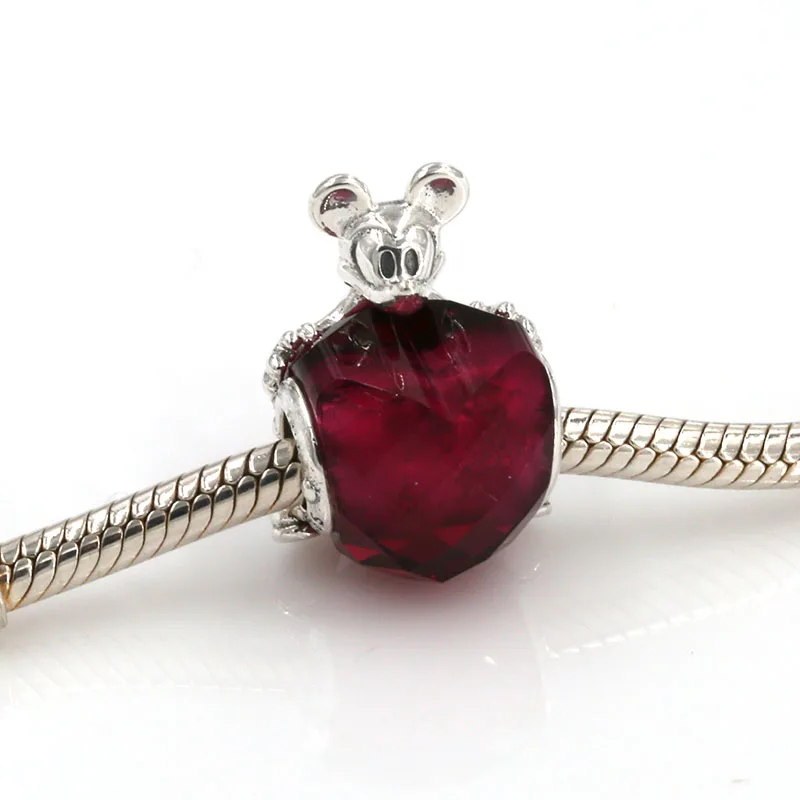 Подходит Pandora Браслеты Серебро 925 пробы ювелирные изделия в форме сердца шарик шарма