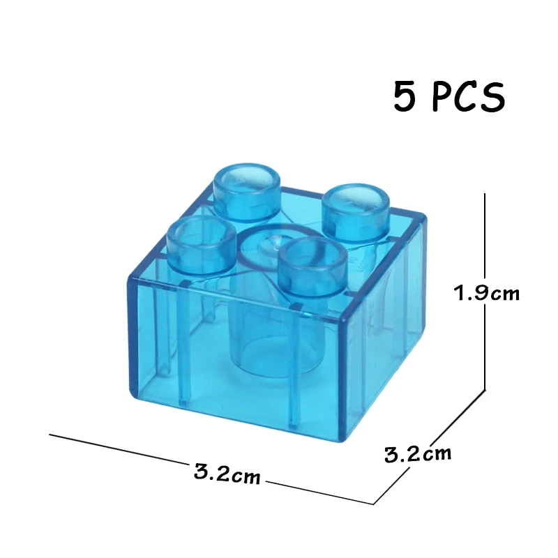 Большие строительные блоки оригинальные океанские животные Пингвин рыба полярные аксессуары в виде мишки совместим с Duplo Кирпичи DIY игрушки для детей - Цвет: 5pcs transparent