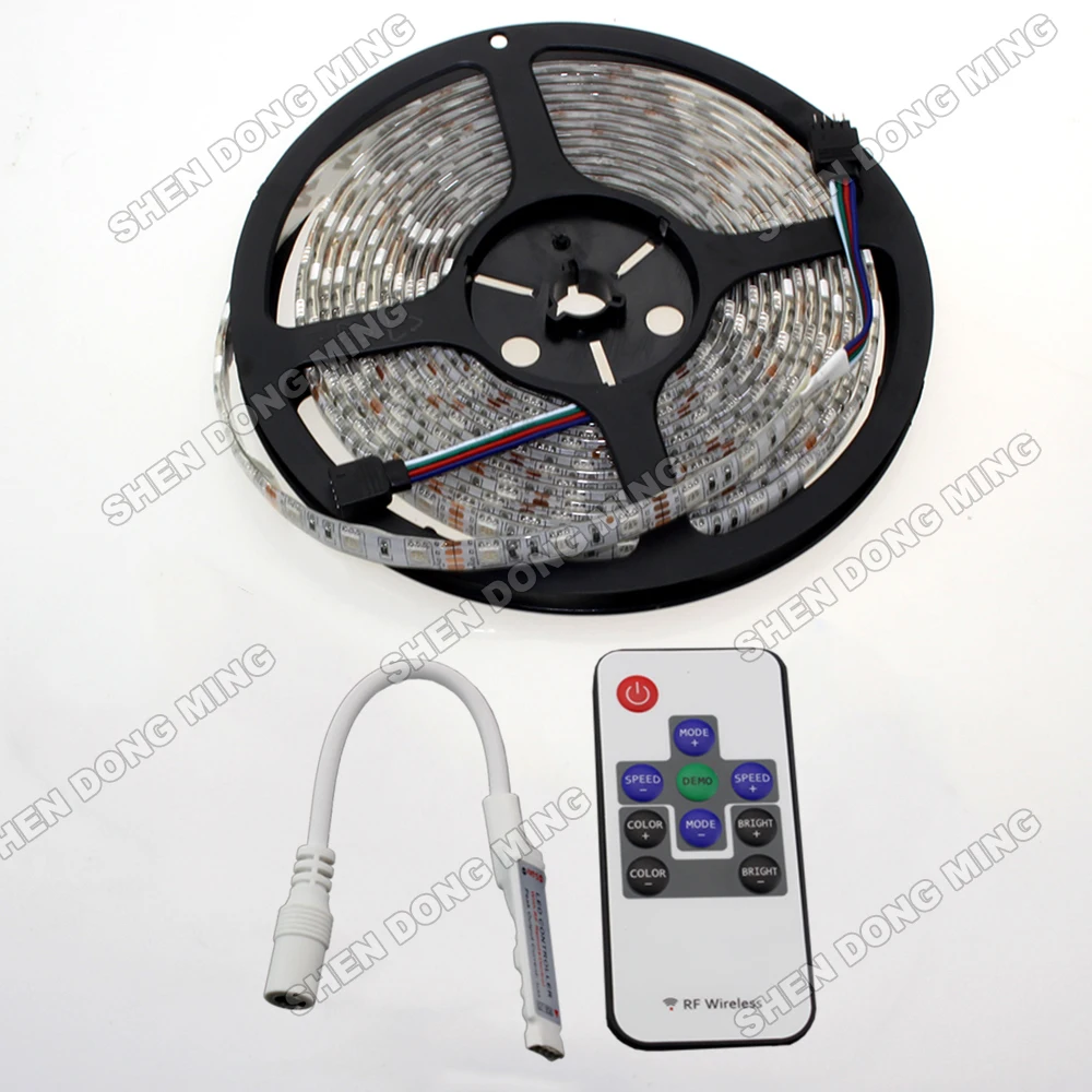 

10Keys Mini Controller + LED Strip 5050 RGB SMD, led tape flexible neon tape 60leds/m DC12V 7.2W/m 5m 300Leds