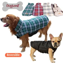 Windproof Reversible Золотистый Ретривер Большая Большая Собака Одежда Одежда Теплая и ветрозащитный Куртки Пальто Размер XS, S, M, L, XL, XXL, XXXL