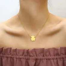 

Golden pendant necklace for women stainless steel bear necklace girl to us bear jewelry choker neckless stainless small pendant