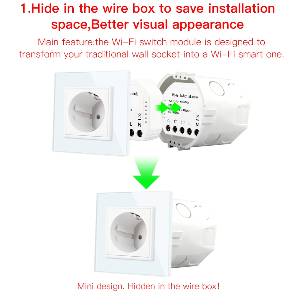 Wifi inteligente interruptor de luz diy disjuntor