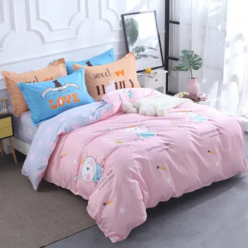 

180cm Classic Bedding Set Grey Blue Flower Bed Linen 4pcs/set Duvet Cover Set Pastoral Bed Sheet AB Side Duvet Cover 2019 Bed