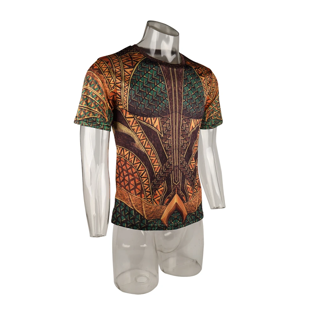 Top 3D Print T-shirt Movie Aquaman Arthur Curry Skin Costume T-shirts Tight Sport Tee Cosplay Halloween Party Accessories (9)