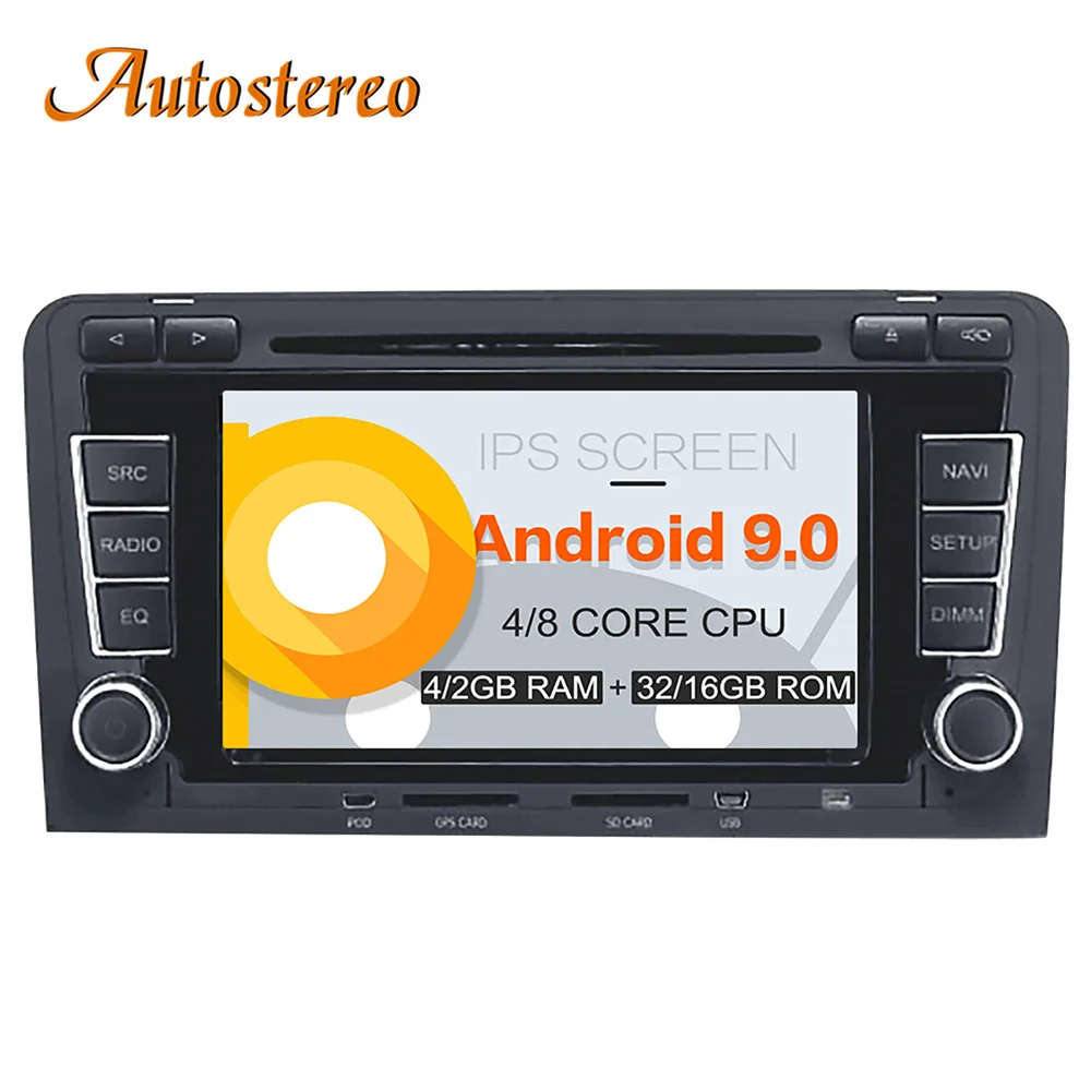 Sale Android 9 Car DVD CD player GPS Navigation Auto Stereo For Audi A3 S3 2003-2012 car Multimedia radio tape recorder head unit 0