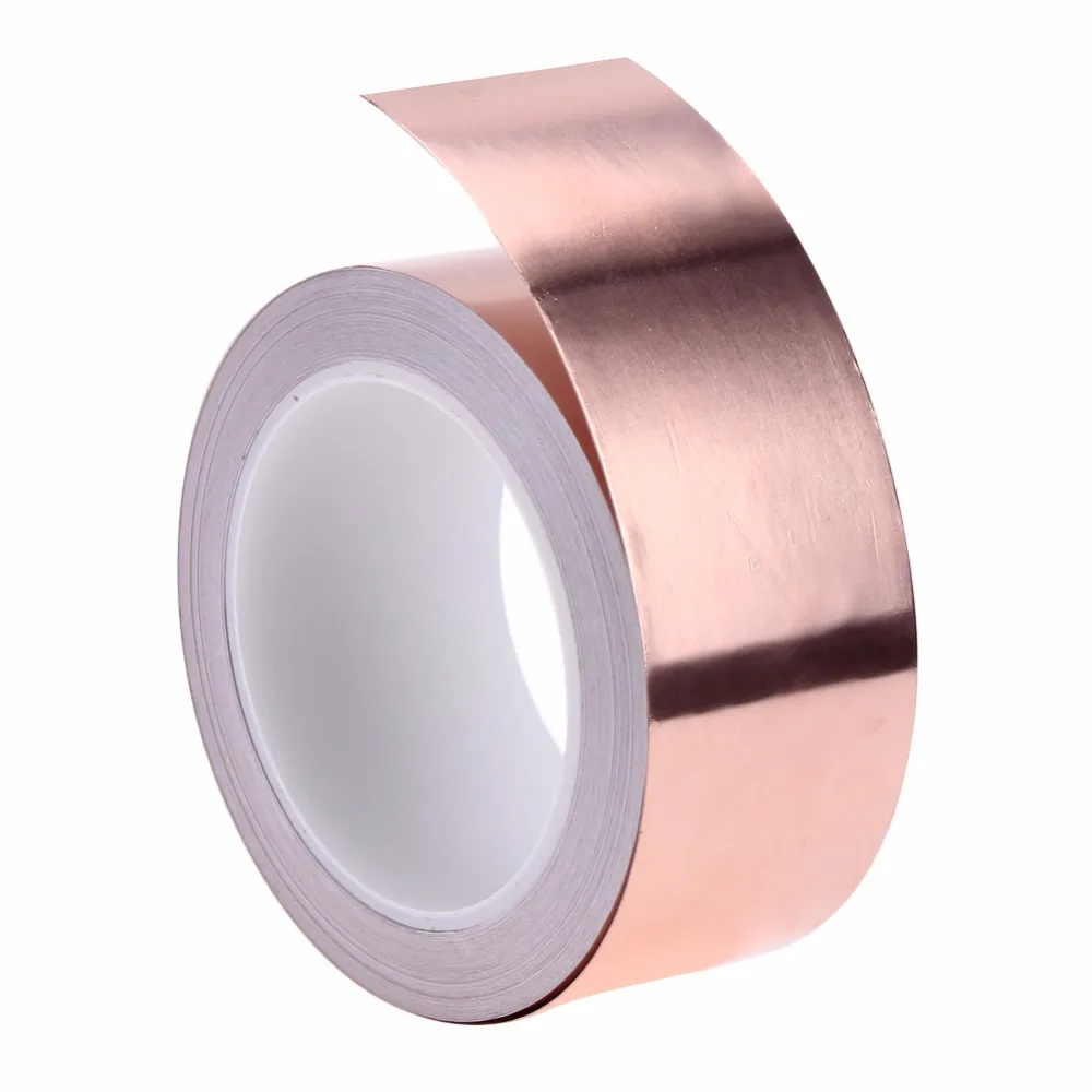 

1 Roll Shielding Conductive Copper Foil Tape 20 Meters 5 cm Single Conductive Adhesive Tape Heat Insulation Copper Strip