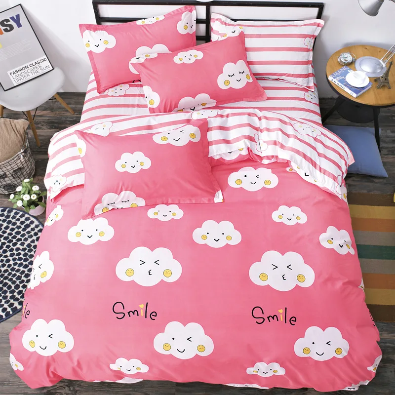 

Free Shipping Modern Style Polyester Printed Duvet Cover Set Bed Sheet Pillowcase King Size Super Soft Bedding Sets XUES002