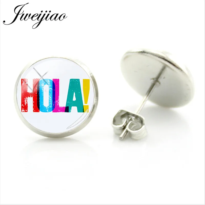 Us 0 7 30 Off Jweijiao Spanish Hola Letter Stud Earrings Spain Flag Personalized Gl Cabochon Jewelry For Women Gift Sa17 In Us 0 7 30 Off Jweijiao Spanish Hola Letter Stud Earrings Spain Flag Personalized Gl Cabochon Jewelry For Women Gift Sa17 In