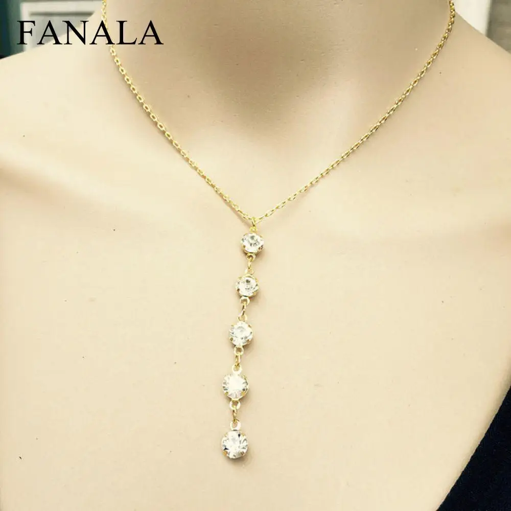 

Rhinestone New Lady 2017 Necklaces Beauty Dangle Long Arrival Chian Link Accessories Pendant Trendy Jewelry Fashion