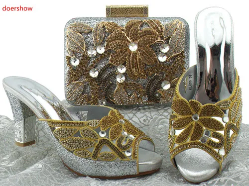 

doershow New come Italian Matching Shoe and Bag Set for Wedding Shoe and Bag Italian Design Set African Shoe and Bag Set HBL1-13