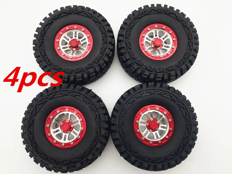 

4PCS 1.9"Beadlock Wheel Rim Tires for 1/10 RC Rock Crawler Axial SCX10 90035 90022 90046 90047 RC4WD D90 D110 TF2 Traxxas TRX-4