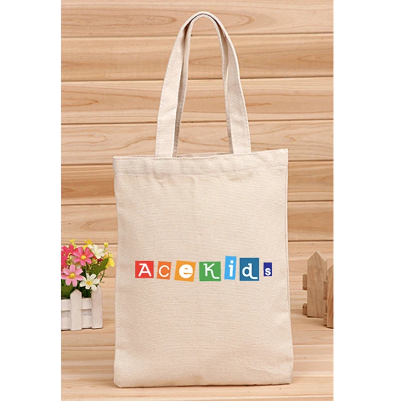 100 pcs/lot Customized Logo Canvas Cotton Bag Environmental Protection