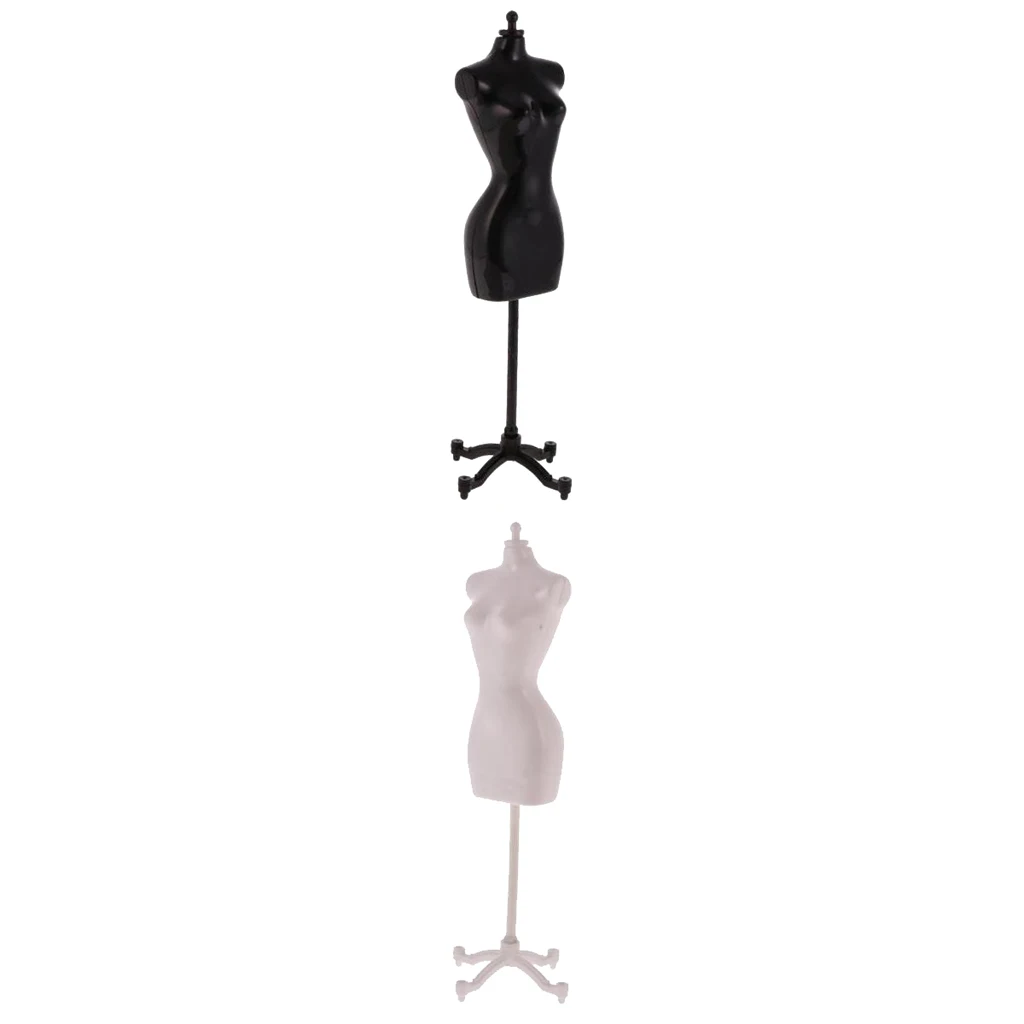 2 Pieces Display Holder Dress Clothes Mannequin Model Stand pretend play Furniture Toys  fits for 12inch dolls to display.