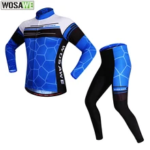 WOSAWE унисекс дышащий Быстросохнущий Велоспорт Полный на молнии с длинным рукавом Джерси Брюки Велоспорт велосипед наборы одежды костюмы