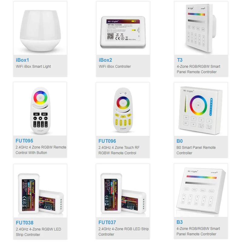 

Miboxer RGB/RGBW led strip Light dimmer 2.4G 4-Zone Brightness Smart Panel WiFi iBox Smart Controller iBox1