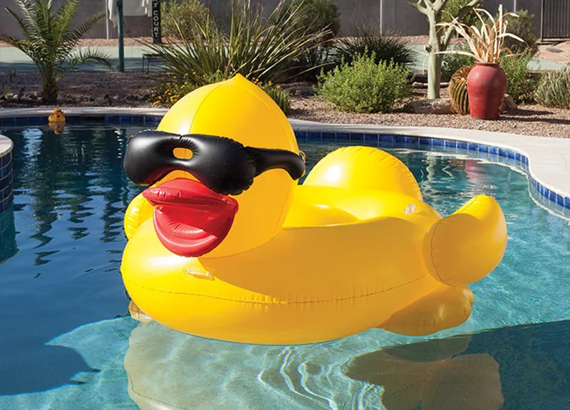 Huge swimming tube pool vison water float inflatable party toys air yellow duck bed float accessories Beach toys (5)