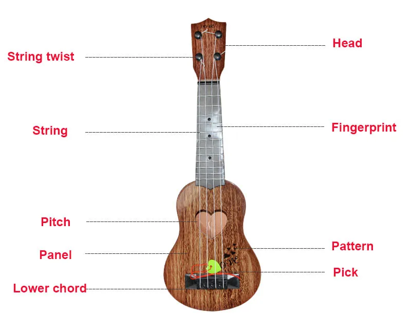 Гавайские гитары укулеле музыкальный инструмент моделирование гитары дети Дошкольное раннее образование Монтессори игрушки для детей Рождественский подарок
