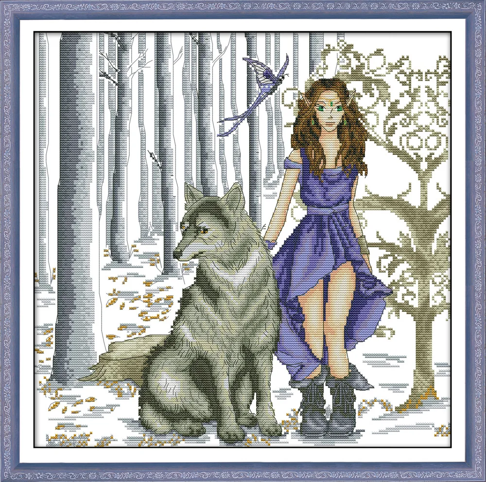 

Joy Sunday Forest princess DMC Counted Chinese Cross Stitch Kits printed Cross-stitch set Embroidery Needlework