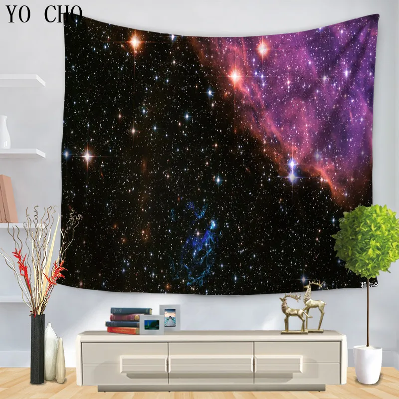 Йо Чо 3D Moon Galaxy Звездное небо Гобелены Домашний Декор настенный Boho пляж Пледы Полотенца Йога Коврики Постельные покрывала Скатерти Ковры