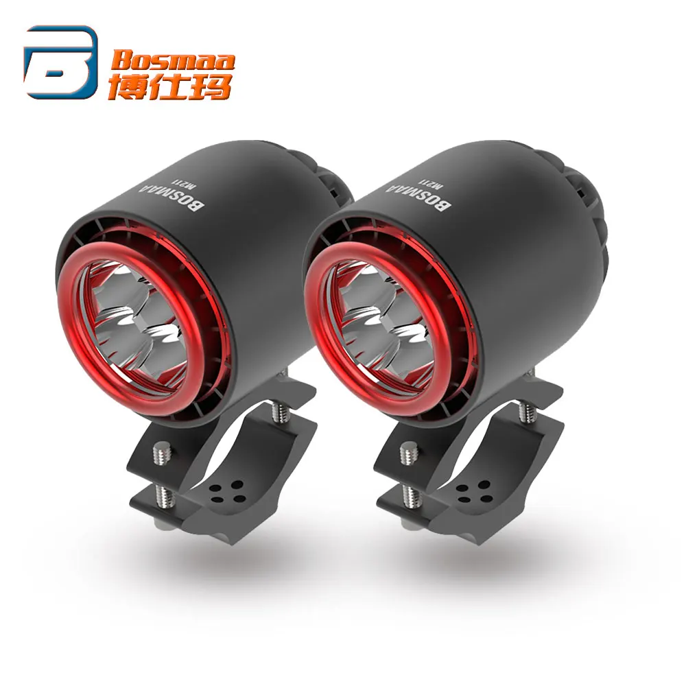 BOSMAA Motorcycle Turbo Spotlight LED Headlight 20W 3400LM 6000K White Headlamp Driving Hunting Fog Light 2Pcs BOSMAA Motorcycle Turbo Spotlight LED Headlight 20W 3400LM 6000K White Headlamp Driving Hunting Fog Light 2Pcs