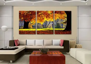 

2017 New Goldern Autumn Landscape Painting Wall Picture Decorate Living Room Sofa Kitchen Canvas Paintings Wall Decor