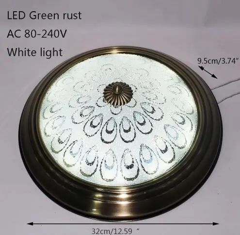 Винтажный промышленный потолочный светильник из железного стекла Plafonnier светодиодный потолочный светильник 220 В для гостиной, спальни, ресторана, отеля, прихожей - Цвет корпуса: green rust-A