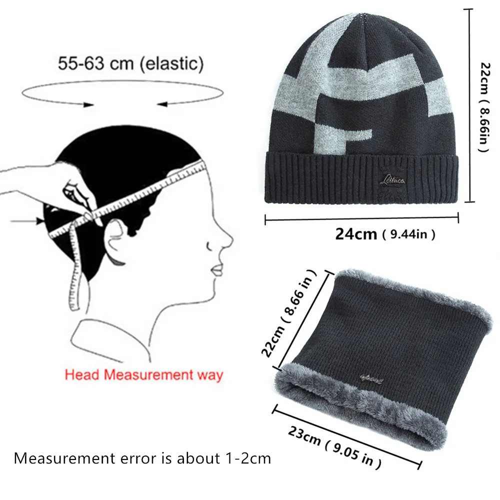 Новинка, вельветовые зимние шапки для мужчин, высококачественный бини, шарф, набор, Мужская теплая шерстяная Толстая вязаная шапка, дизайн, шапочки для мужчин