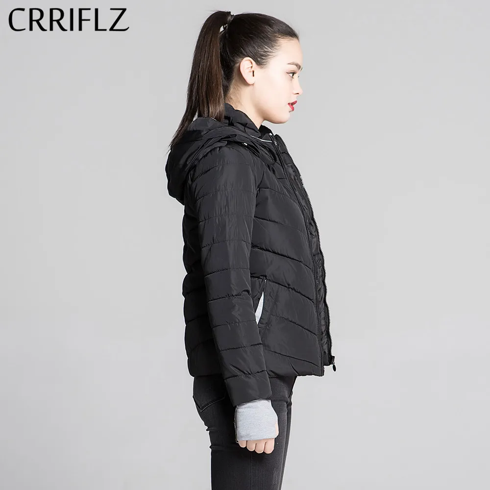 Женская куртка с капюшоном CRRIFLZ осенне зимняя хлопковой подкладкой|Куртки| |