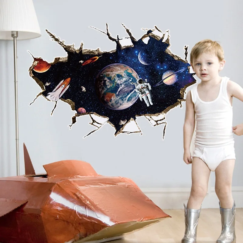 DIY 3D удивительный Космос космическая планета Наклейка на стену s для детской комнаты Красивая галактика наклейка домашний Декор подарок для детей WS230 - Цвет: WS273