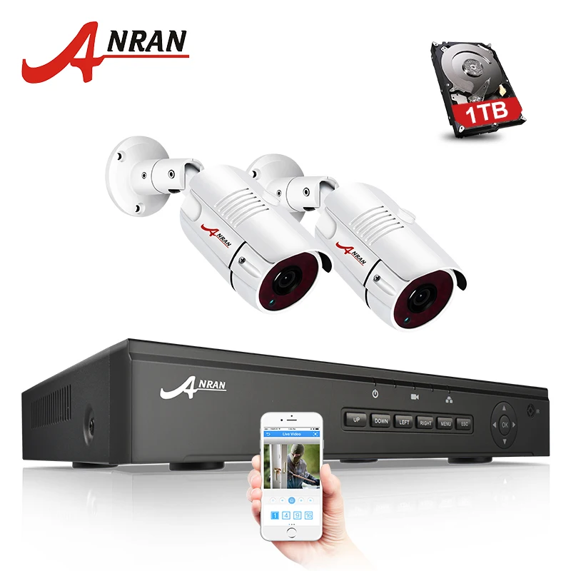 ANRAN P2P Plug and Play 1080P HD 4CH POE NVR 36 IR Night Outdoor Waterproof FTP Security POE 2 IP Cameras CCTV System 1TB HDD ANRAN P2P Plug and Play 1080P HD 4CH POE NVR 36 IR Night Outdoor Waterproof FTP Security POE 2 IP Cameras CCTV System 1TB HDD