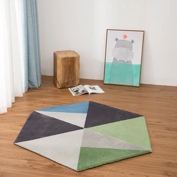 

Unique diamond shaped geometric living room rug, Nordic big size bedside carpet, blue decoration office carpet ,ground mat
