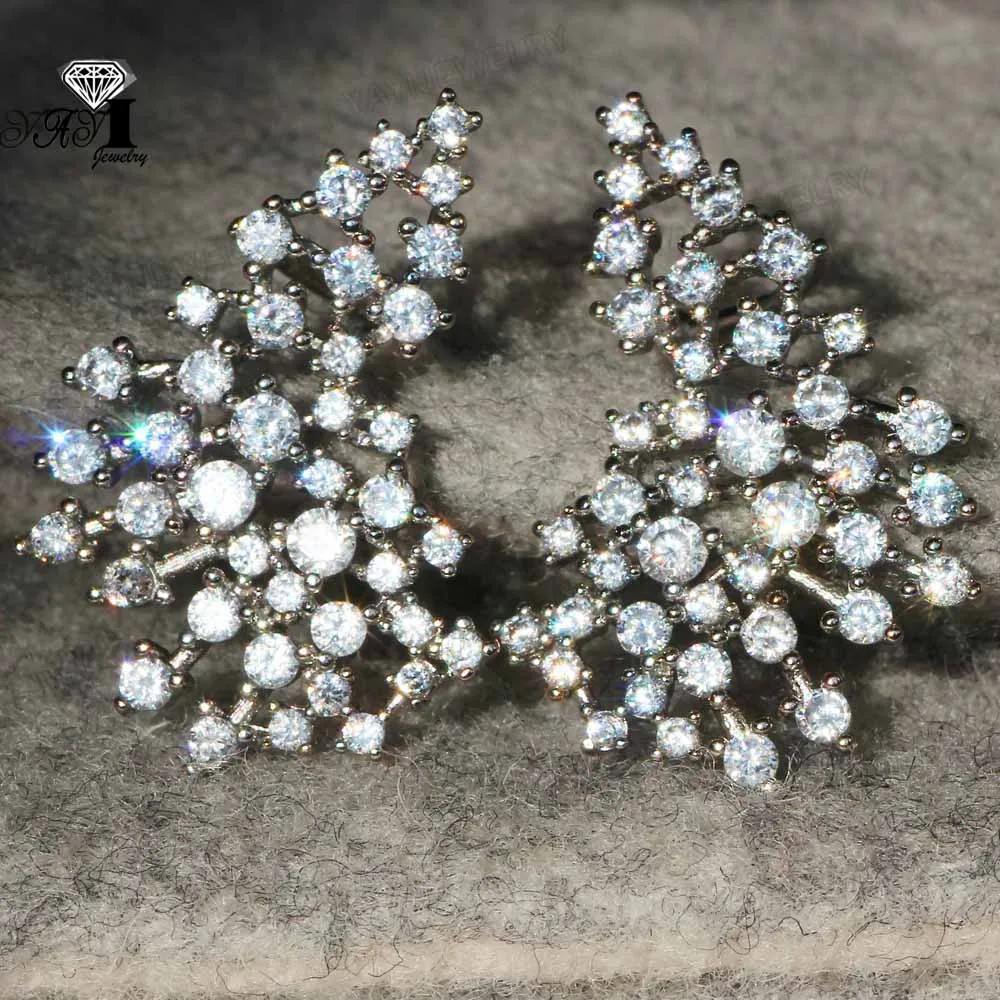 

YaYI Jewelry Fashion Princess Cut 7.8 CT White Zircon Silver Color long Ear Earrings wedding Party tassel Earrings Gifts