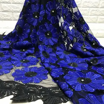 

2019 Wedding Dress French Tulle Lace Fabric Water Soluble Lace African Net Lace Fabrics Stones Nigerian Lace fabrics Party .