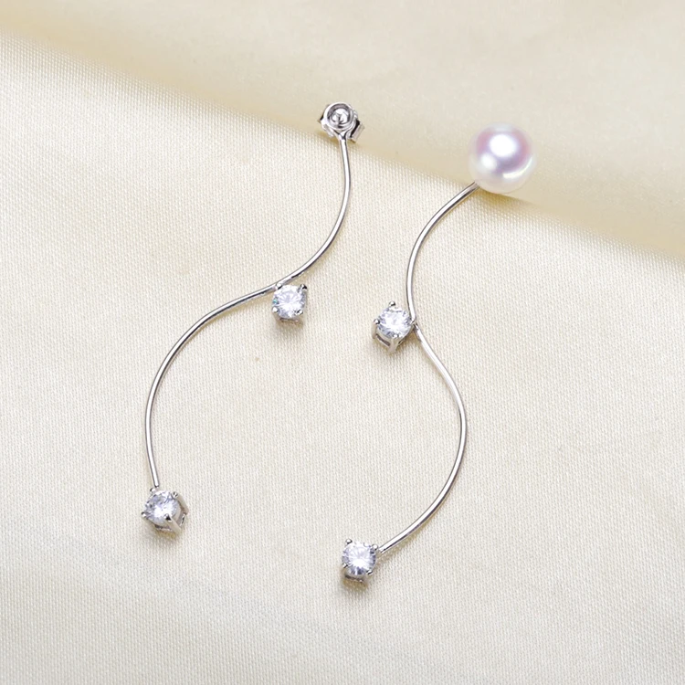 

925 Silver Pearl Earrings Mountings Fashion Earrings Charm Earrings Setting Finding Jewelry Parts Fittings Women's Accessories