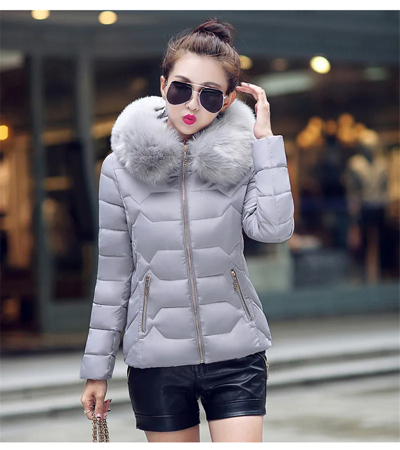 Collor Capuche Bas Vers Femmes M À rose Grande Sweat Veste Femelle Le Fourrure Et Coton Belle Manteau blanc Rembourré Avec Plus Noir Parkas pu gris Hiver Manteaux Taille Parka La xl Ciel uc5TJF1lK3