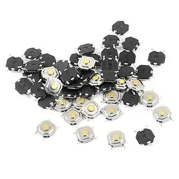 

50 Pieces Panel PCB SMD Momentary 4 Pin SPST Tactile Tact Switch 5x5x1.5mm
