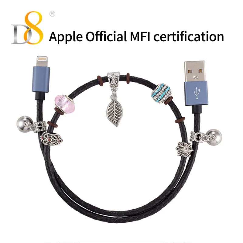 D8 Mfi Сертифицированный Универсальный шнур IOS USB кабель с магнитом для iPhone бисер