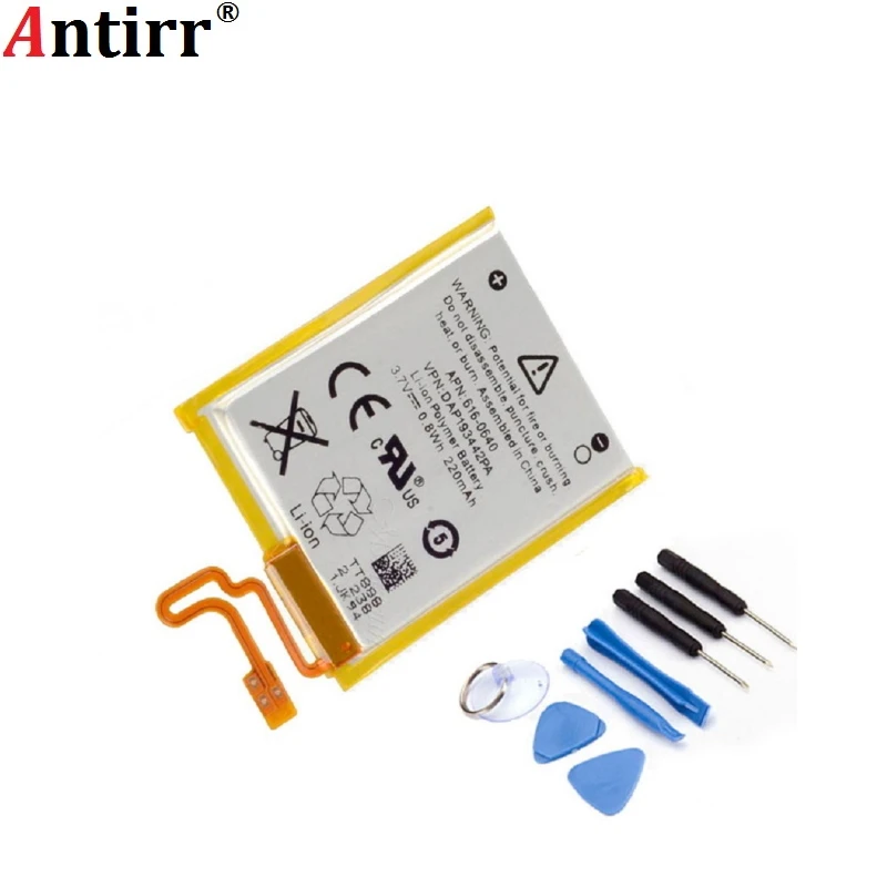 Antirr Новый 3,7 V литий-ионный аккумулятор замена 330mAh для iPod Nano 7 7th Gen с бесплатными инструментами Antirr Новый 3,7 V литий-ионный аккумулятор замена 330mAh для iPod Nano 7 7th Gen с бесплатными инструментами