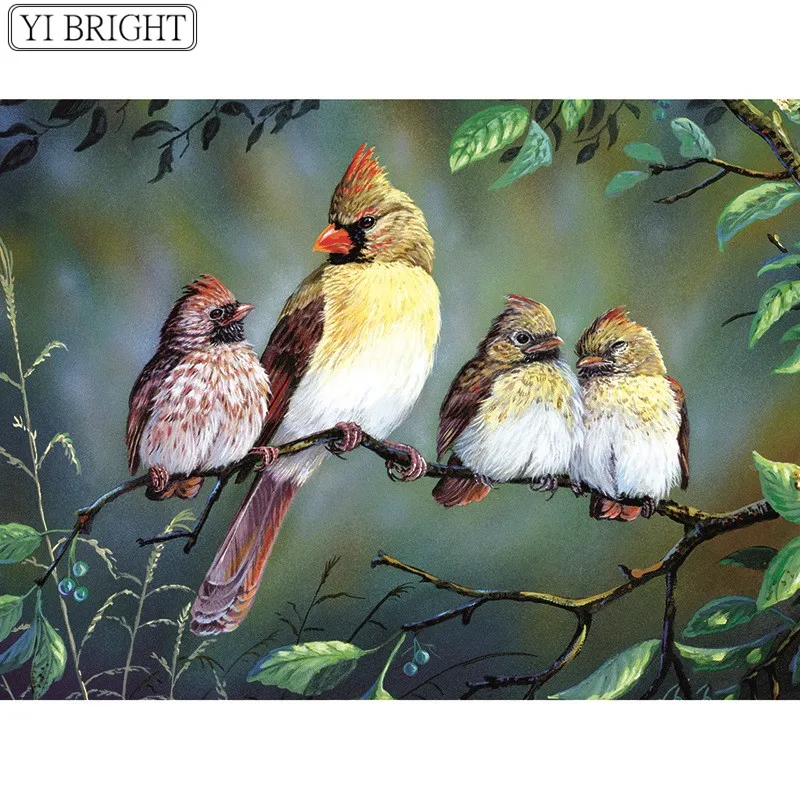 

5D DIY Full Square Diamond Painting Cross Stitch Bird family 3D Diamond Embroidery Rhinestone Mosaic Home Decoration