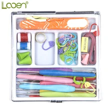 61 Pcs/Set Looen Mix Sizes Crochet hooks Needles Stitches knitting Craft Case Crochet Set in Case Yarns Crochet Hooks For Women inverse creep in textile yarns