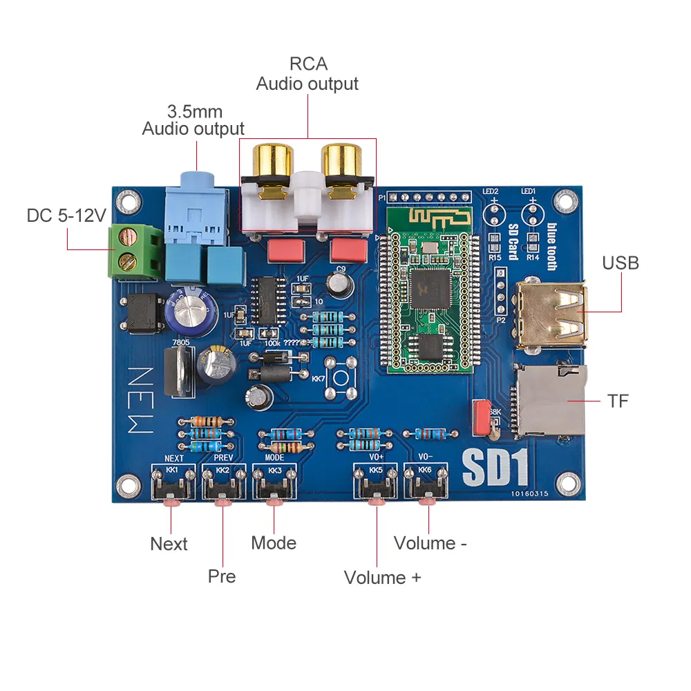 AIYIMA Bluetooth цифровой декодер плеер WAV APE FLAC без потерь декодирование ies ES9023 ЦАП USB SD для домашнего кинотеатра аудио усилитель