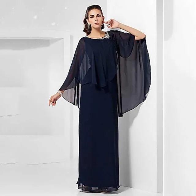 largo elegante madre de la novia vestidos de novia con desmontable