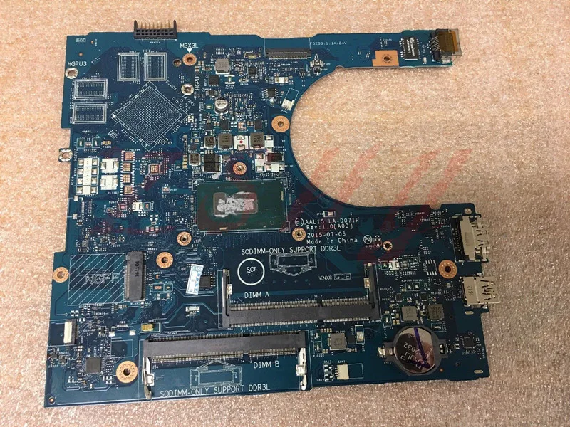 

For DELL 5559 laptop motherboard CN-0FV59D 0FV59D LA-D071P With i5 Processor DDR3L Free Shipping 100% test ok