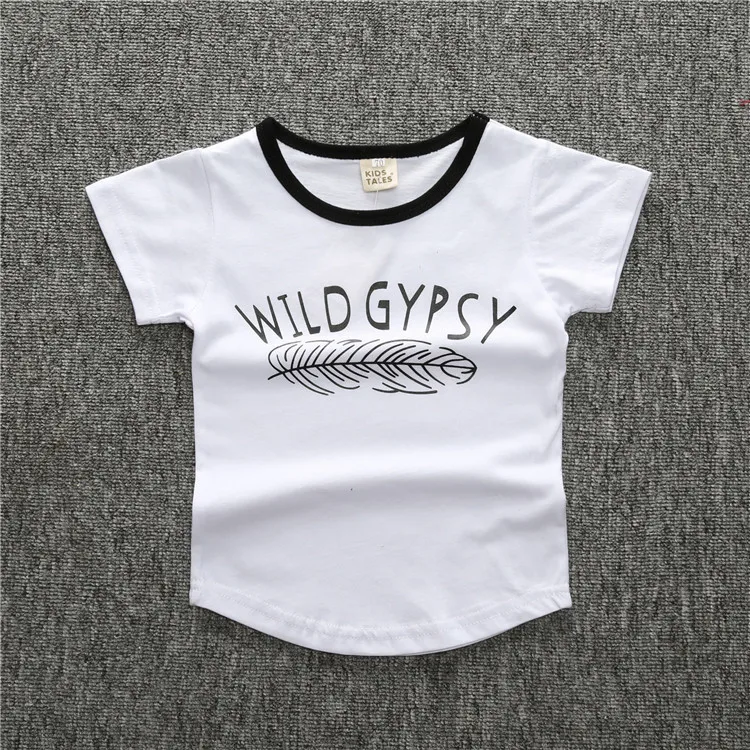 Футболка хлопковые футболки с короткими рукавами для мальчиков и девочек, черно-белые футболки топы для малышей, футболки для мальчиков детская одежда, розничная, BC134