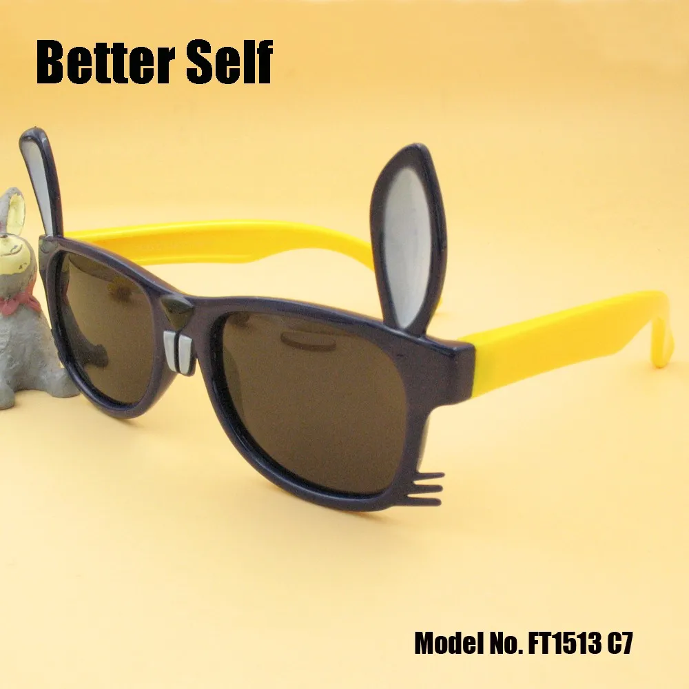Детские солнцезащитные очки, Детские дизайнерские очки с рисунком кролика, мягкие оптические оправы, гибкие очки для глаз, модные FT1513